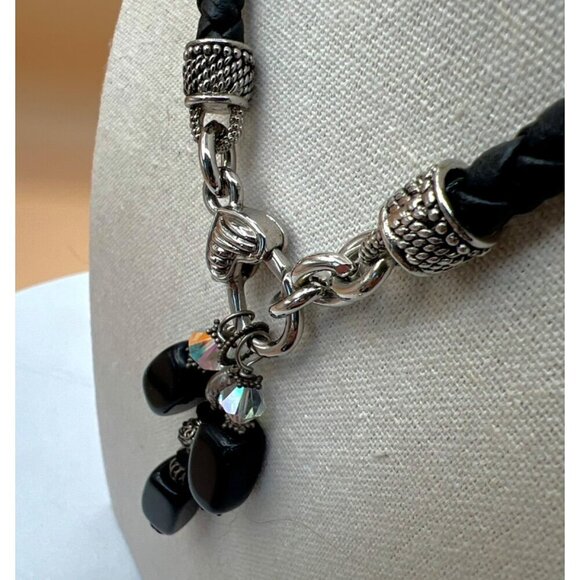 Black Beaded Necklace & Bracelet Set.  C3 - Picture 5 of 14